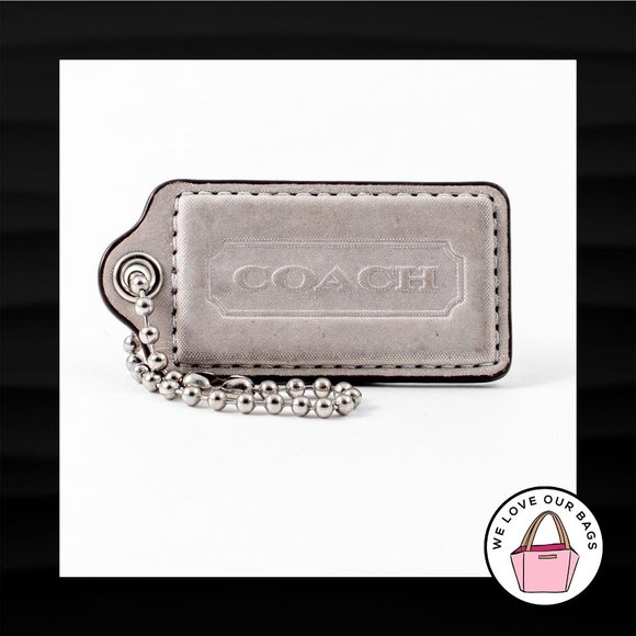 2.5" Large COACH SHIMMER TAUPE KEY FOB BAG CHARM KEYCHAIN HANGTAG TAG - Picture 1 of 1